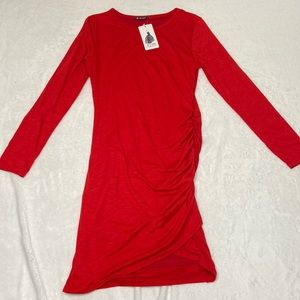 Size medium red long sleeve dress stretchy